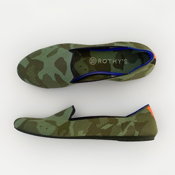 Rothy's Shoes - ROTHYS CAMO OLIVE GREEN PRINT KNIT THE LOAFER SLIP ON SHOES SIZE 11